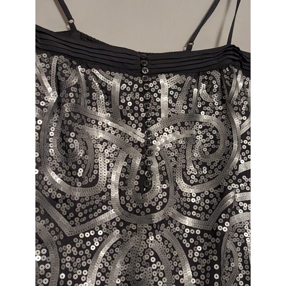 Fumblin' foe silver black sequin tank top women's size medium - Picture 2 of 5